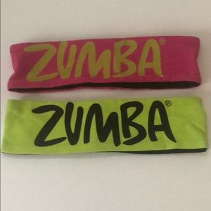 ZumbaWear Fluorescent Pink & Yellow Headbands NWOT
